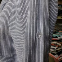 НАМАЛЕНИЕ! СТРАХОТНА памучна риза в ситно синьо-бяло райе с коланче под бюста, снимка 6 - Ризи - 29980872