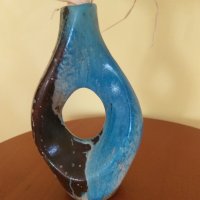 Керамична ваза с нестандартна форма, ръчна изработка, снимка 5 - Вази - 42119000