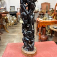 Африканска статуетка №4644 , снимка 4 - Антикварни и старинни предмети - 42559356