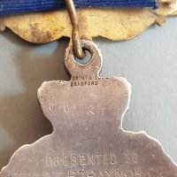 Сребърен 1920 емайл Медал Орден Масонски Англия Бирмингам, снимка 12 - Антикварни и старинни предмети - 42484556