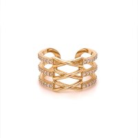 Златен дамски пръстен 3,64гр. размер:55 14кр. проба:585 модел:20123-6, снимка 1 - Пръстени - 42615622