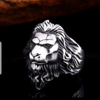 Рокерски пръстен -  Лъвска глава, снимка 2 - Пръстени - 44211151