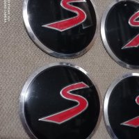 Качественни метални стикери с релефни червени емблеми ,,S '' Mini за капачка или тас за кола автомоб, снимка 2 - Аксесоари и консумативи - 31792801