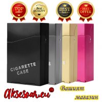 Нова стандартна кутия за цигари метална цигарена табакера 80 мм с копче и пружина модна стилна за по, снимка 4 - Табакери - 39362279