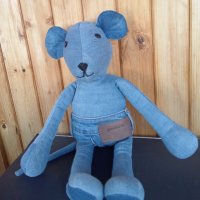 Мишка от рециклиран деним, снимка 1 - Плюшени играчки - 44481638