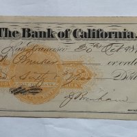 USA 1871 The Bank of California чек за $ 960, снимка 3 - Нумизматика и бонистика - 29475709