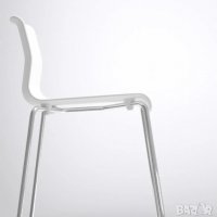 Стилен бар стол Ikea GLENN бял/хром НОВИ , снимка 7 - Столове - 39644179