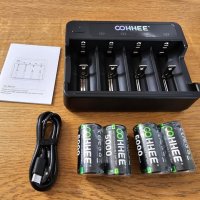 Ново Зарядно OOHHEE 4xC Батерии LED Индикатор Бързо Зареждане, снимка 9 - Друга електроника - 44256205