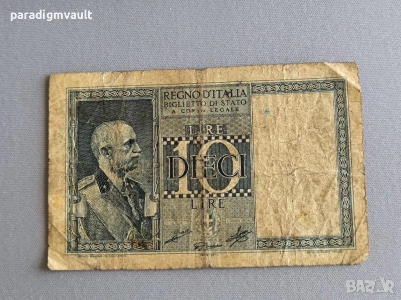 Банкнота - Италия - 10 лири | 1939г., снимка 1