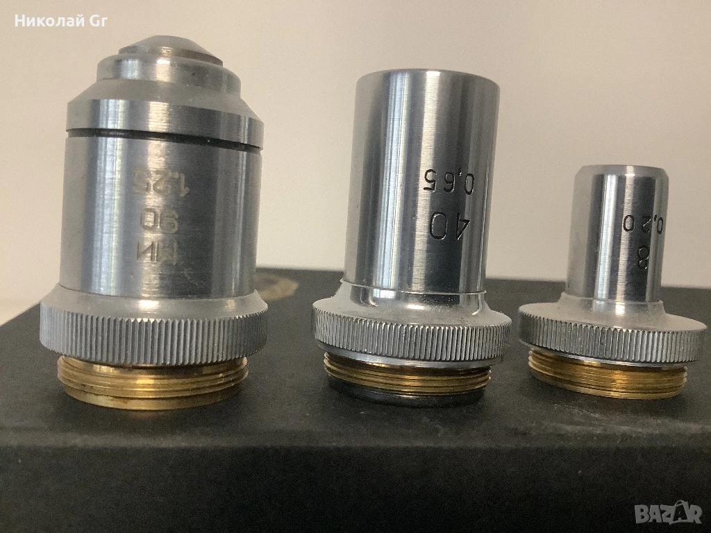 Обективи на микроскопа 8 / 40/90  цена за брой, снимка 1