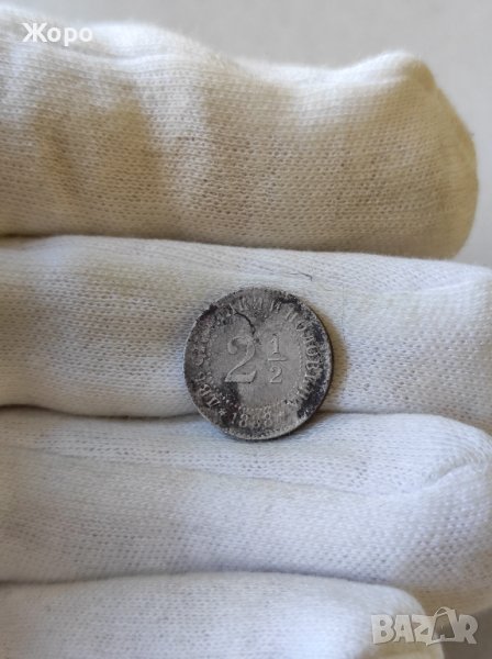 2 1/2 стотинка 1888 година България , снимка 1