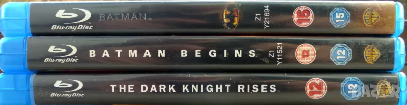 3 Batman movies on Blu-Ray discs. 20Lv BGN, снимка 1