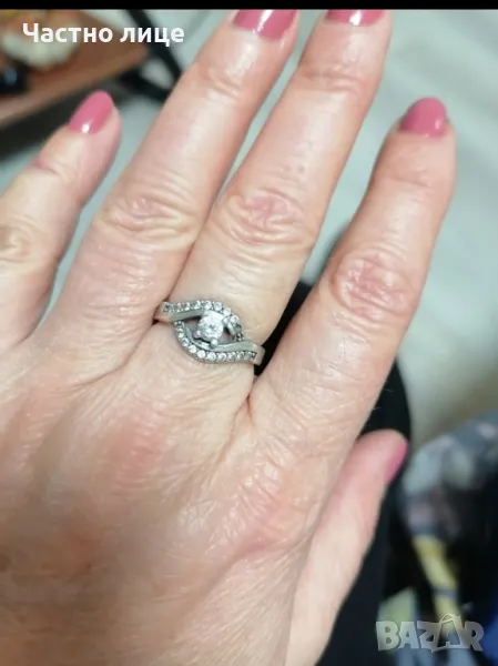 Намален сребърен пръстен , снимка 1