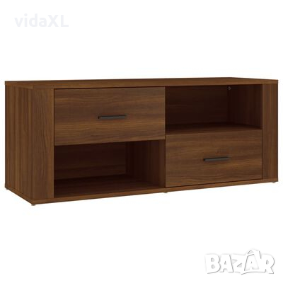 vidaXL ТВ шкаф, кафяв дъб, 100x35x40 см, инженерно дърво(SKU:823106, снимка 1
