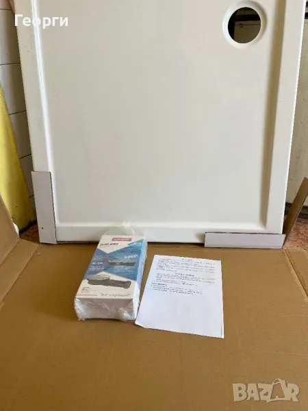 Продава за баня,ново италианско корито за душ кабина размер 80/80 см.комплект със сифона-350 лева, снимка 1