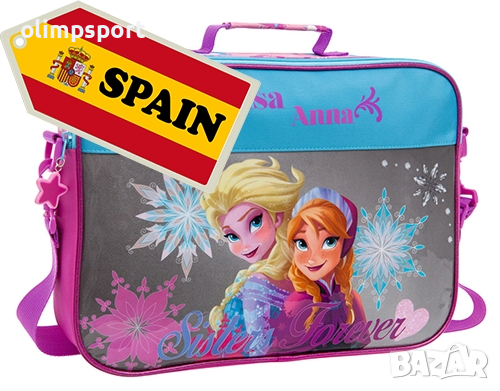 Красива детска чанта за рамо Disney Anna & Elsa с размер на 37x26x6см, снимка 1