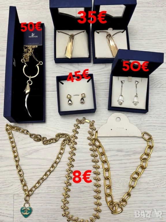 огърлица обеци химикалите Сваровски Swarovski, снимка 1