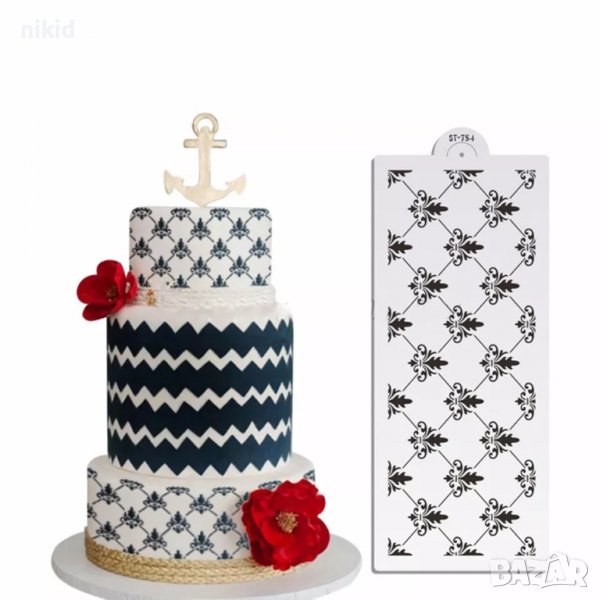 едри орнаменти с Квадрати с мотиви Модерн Стайл стенсил шаблон за спрей за торта украса Scrapbooking, снимка 1