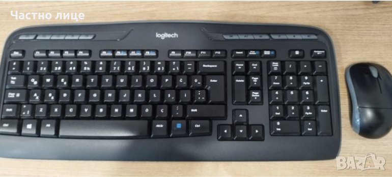 Комплект безжични клавиатура и мишка Logitech k330 с турска подредба., снимка 1