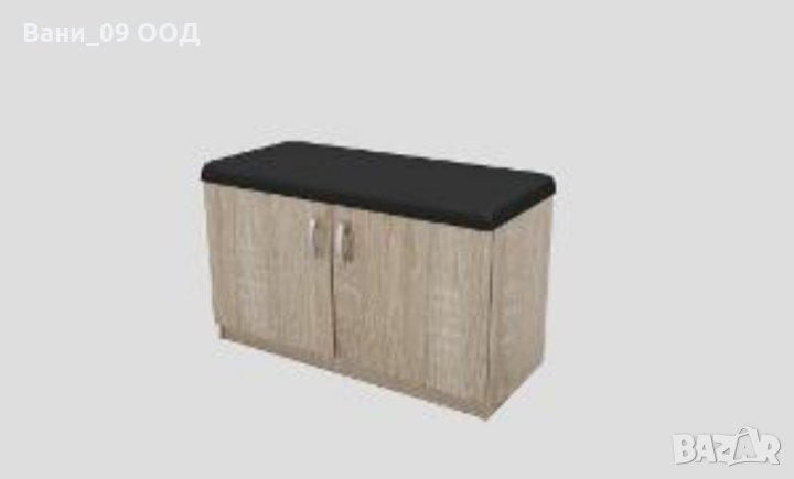 Шкаф за обувки с място за сядане от еко кожа, снимка 1