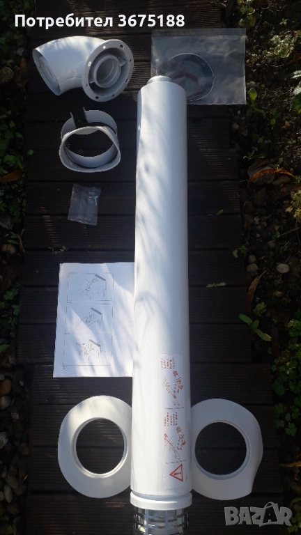 Комин за газов котел ф100/60 - метален, снимка 1