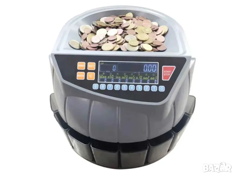 Машина за броене и сортиране на монети стотинки с LED дисплей, снимка 1