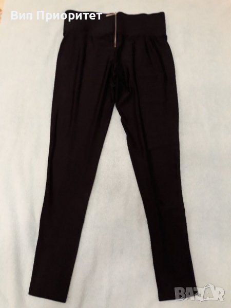 Дълъг марков AMISU черен клин 9/10 , висока талия, с ефектен централен цип, високо еластичен,с ликра, снимка 1