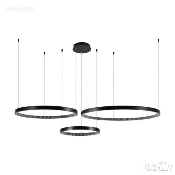 LED Полилей 57W Черен Алуминий и Акрил Кристал, снимка 1