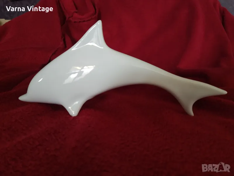 Порцеланова статуетка Делфин. ANCAP Италия. марк., снимка 1