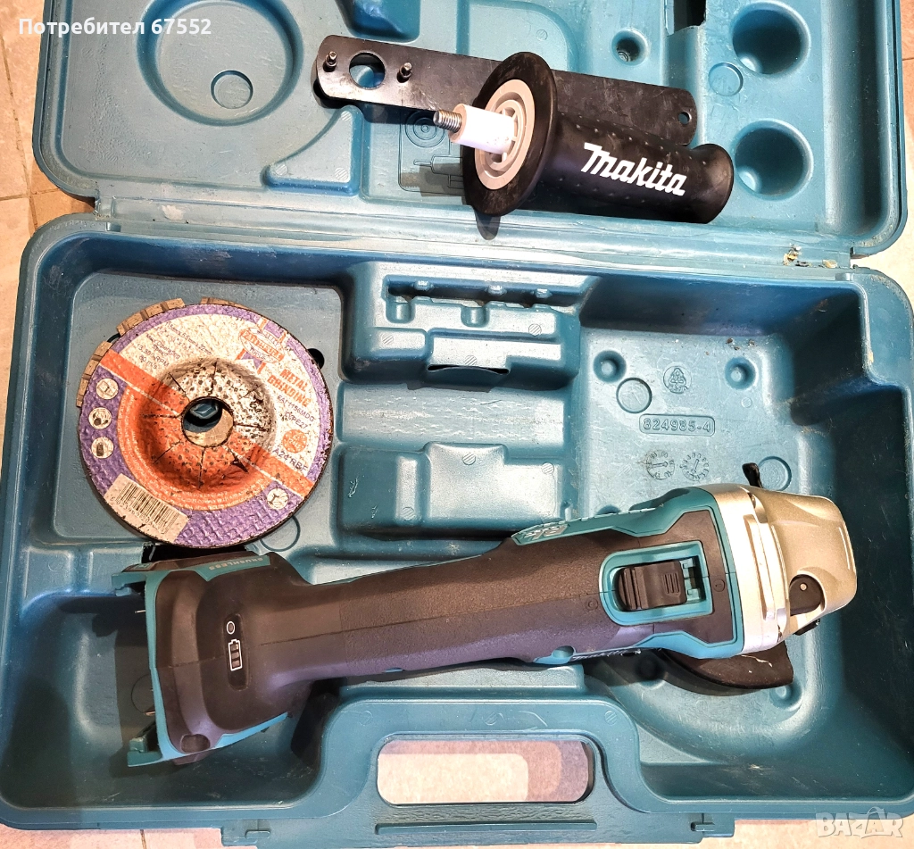 Оригинален безчетков шлайф makita DGA454 с куфар и аксесоари. 190лв. (крайна цена), снимка 1