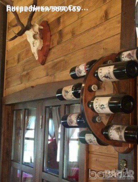 Стенни дървени стойки за вино за 8 бутилки , снимка 1