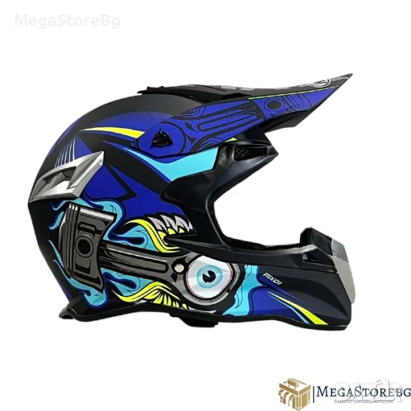 Кросова каска 188 - размер XL - Matt Black/Blue, снимка 1