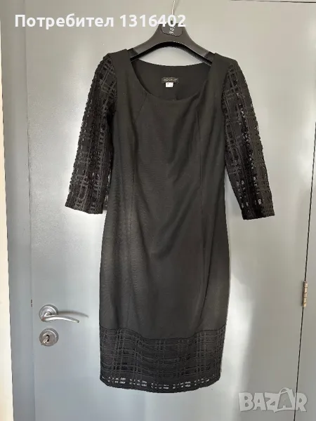 Дамска офис черна рокля размер XS, снимка 1
