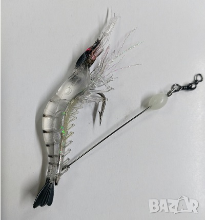 Силиконова светеща скарида 5см 6.4гр, снимка 1