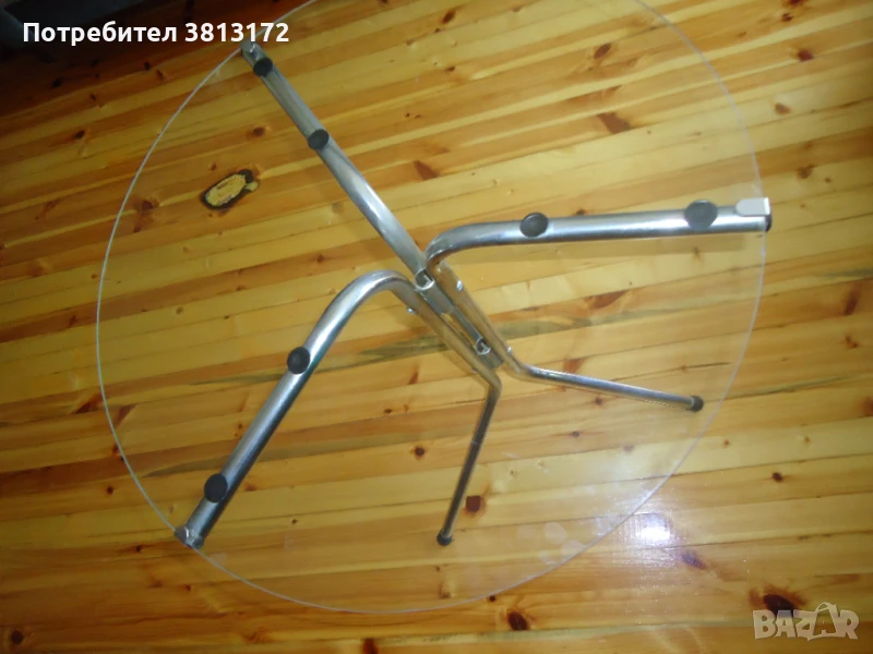 стъклена кръгла маса, снимка 1