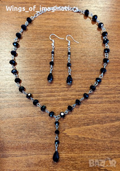 Комплект колие и обеци ръчна изрботка, снимка 1