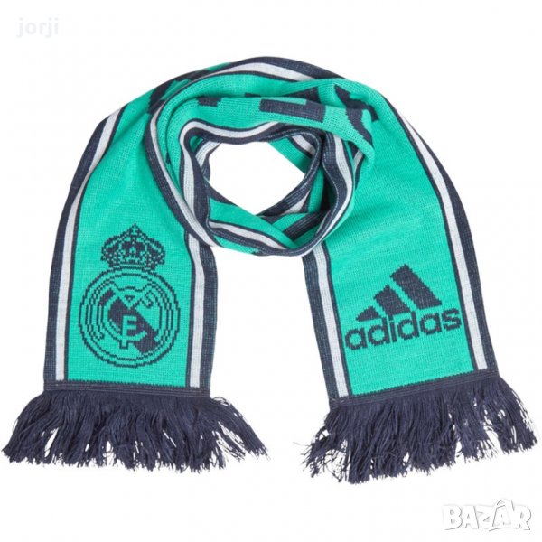 Оригинален Шал adidas Mens RMCF Real Madrid Scarf High Res Green/Night Indigo/White, снимка 1