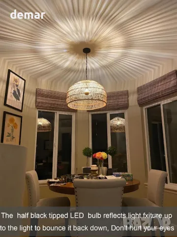 Светодиодна крушка Vanpus E27, 6W, черна полугалванизирана, топло бяло, 2 броя, снимка 4 - Крушки - 48482747