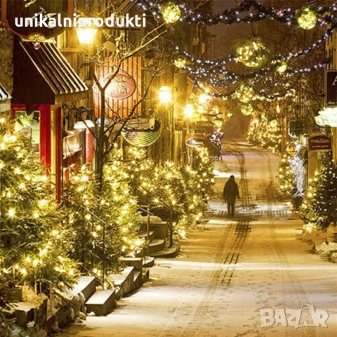 НОВО! Коледни лампички иглички 5м 150 LED топла светлина гръм функция, снимка 2 - Лед осветление - 52264773