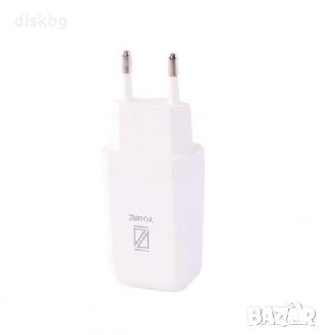 Ново зарядно за GSM от 220V на USB, 2.4A, YOURZ YZC06A, 