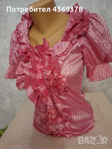 Блузка с къдрици, снимка 4 - Тениски - 51492174