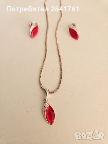 Комплект колие и обеци, снимка 6 - Бижутерийни комплекти - 50867455