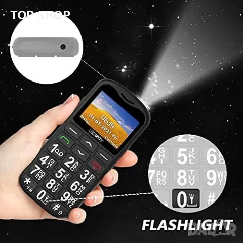 Нов Мобилен телефон с големи бутони за възрастни Отключен SOS бутон