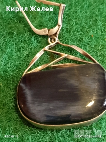 Стилни красиви и много елегантни сребърни обеци с Обсидиан за специални поводи 13652, снимка 6 - Обеци - 52988571