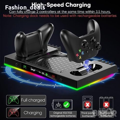 FYOUNG охлаждащ вентилатор и зарядна станция за Xbox Series X , снимка 4 - Аксесоари - 42119880