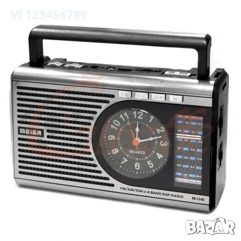 Радио Meier M-U41 - AM/FM/SW +USB/SD MP3+ LED+Часовник, снимка 6 - Грамофони - 50666239