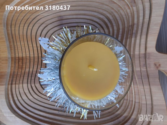 СВЕЩ от пчелен восък в чаша, снимка 3 - Декорация за дома - 35269518