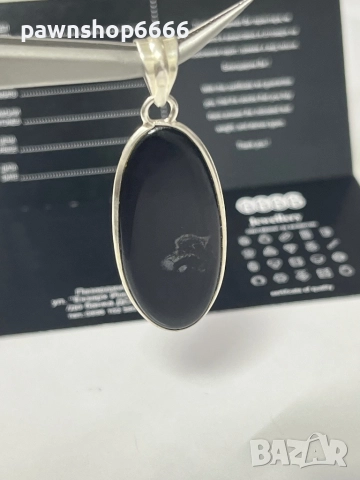 Висулка с Хематит и сребърен обков 925 / сребърна висулка /, снимка 6 - Колиета, медальони, синджири - 52707806