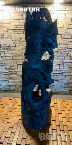 #0014# Антична скулптура от абаносово дърво, Китай., снимка 3 - Статуетки - 50685395