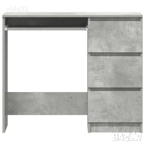 vidaXL Бюро, бетонно сиво, 90x45x76 см, инженерно дърво, снимка 6 - Бюра - 56147764